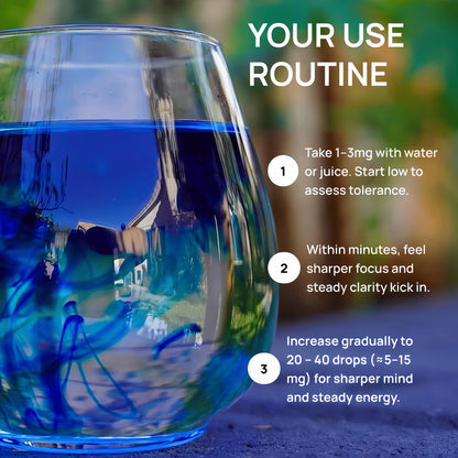 Meraki Blu USP Grade Methylene Blue Solution – Third-Party Tested 1% Liquid Formula, High Purity Blue Formula, 30ml Glass Dropper Bottle